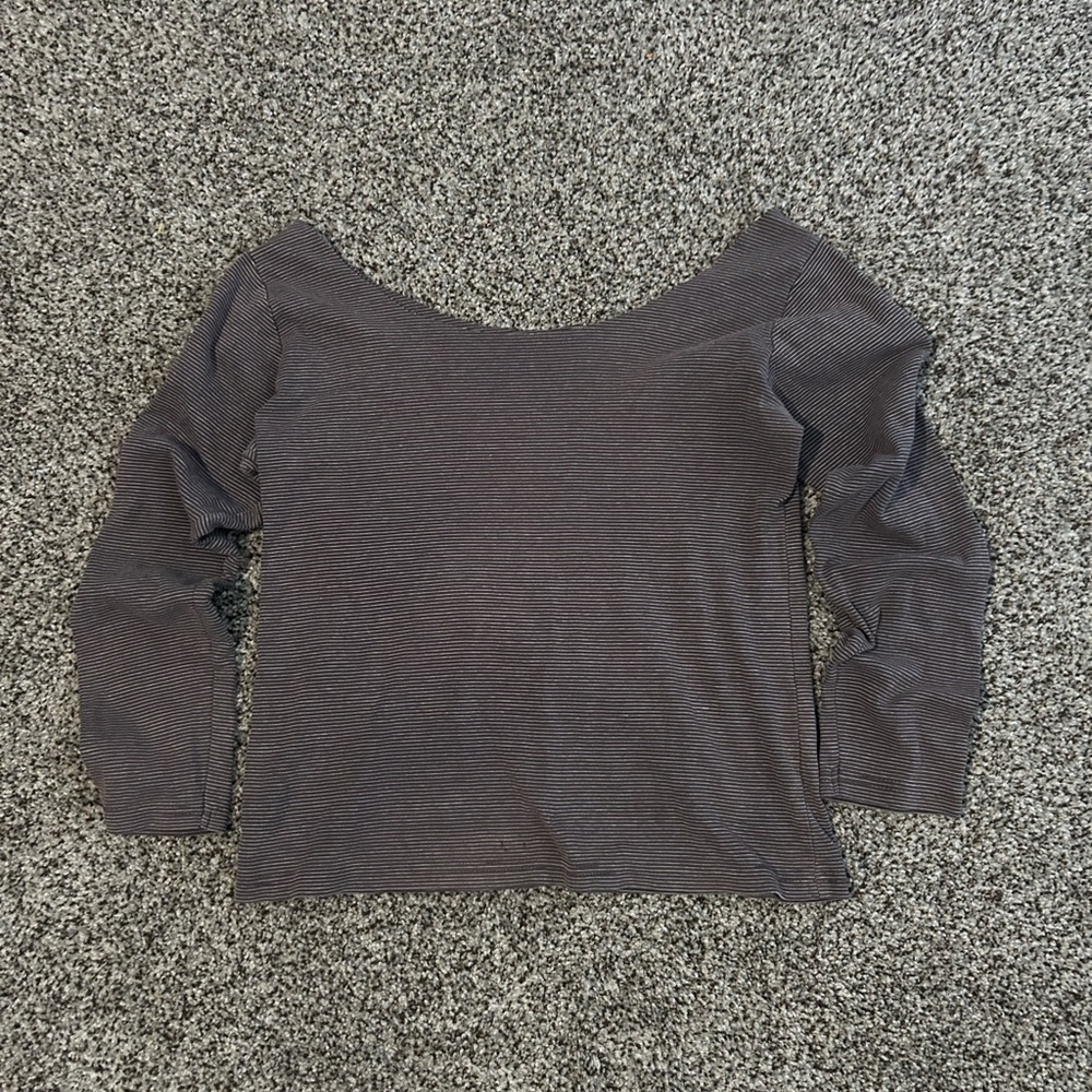 Striped off the shoulder Long Sleeve Top